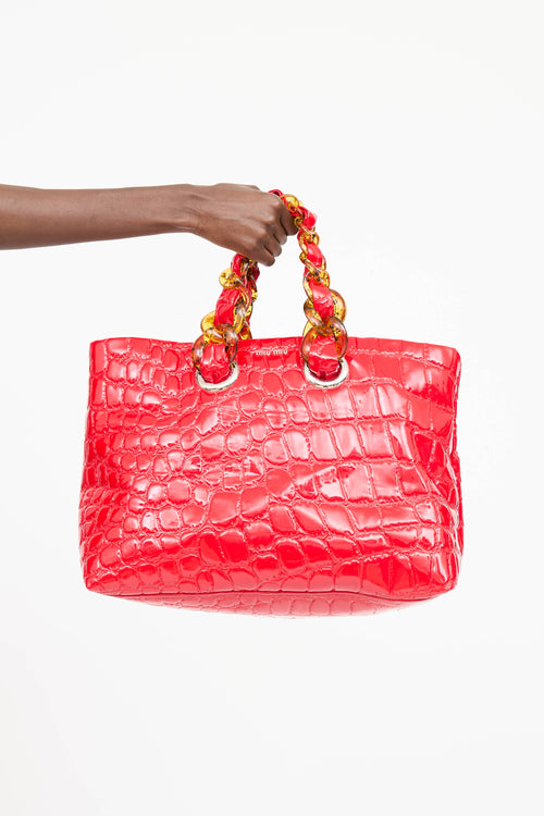 Miu Miu Patent Leather Tote Bag