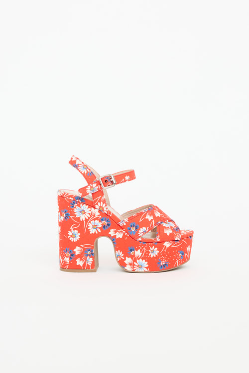 Floral Platform Sandal