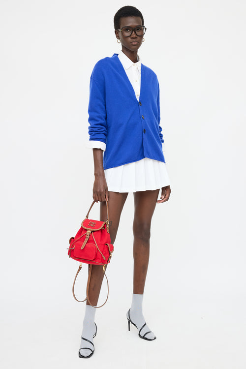 Miu Miu Canvas Leather Mini Backpack