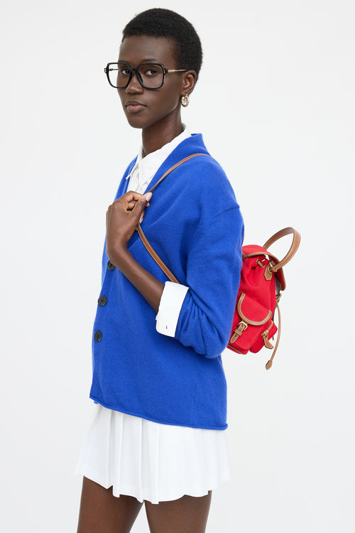 Miu Miu Canvas Leather Mini Backpack