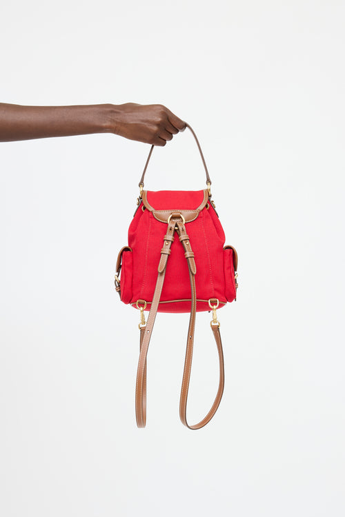 Miu Miu Canvas Leather Mini Backpack