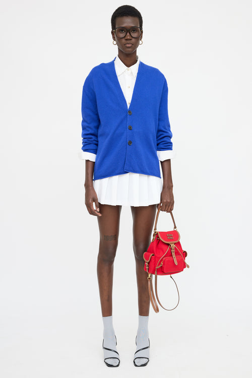 Miu Miu Canvas Leather Mini Backpack