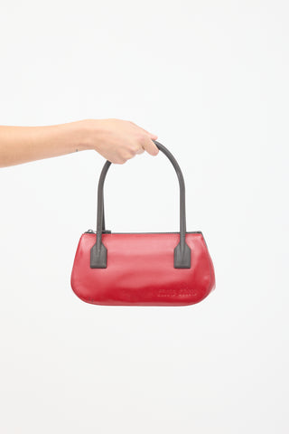 Miu Miu Vintage Red & Brown Leather Logo Bag