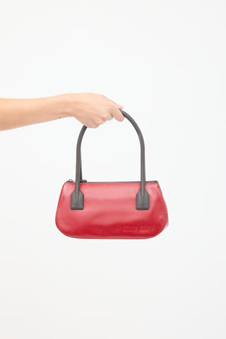 Miu Miu Vintage Red & Brown Leather Logo Bag