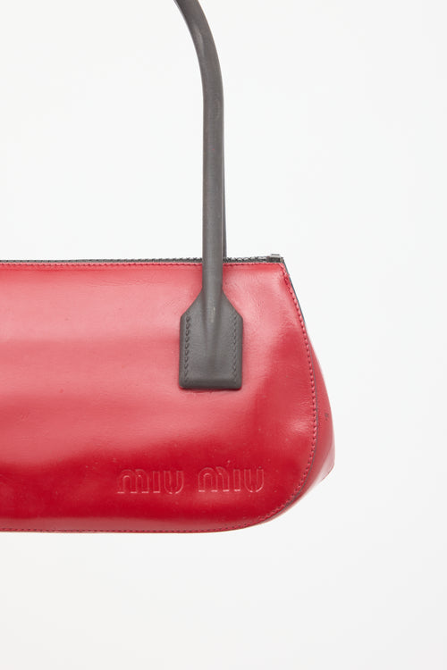 Miu Miu Vintage Red & Brown Leather Logo Bag