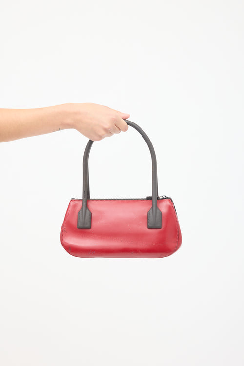 Miu Miu Vintage Red & Brown Leather Logo Bag