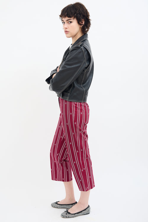 Miu Miu SS 1997 Burgundy Striped Capri