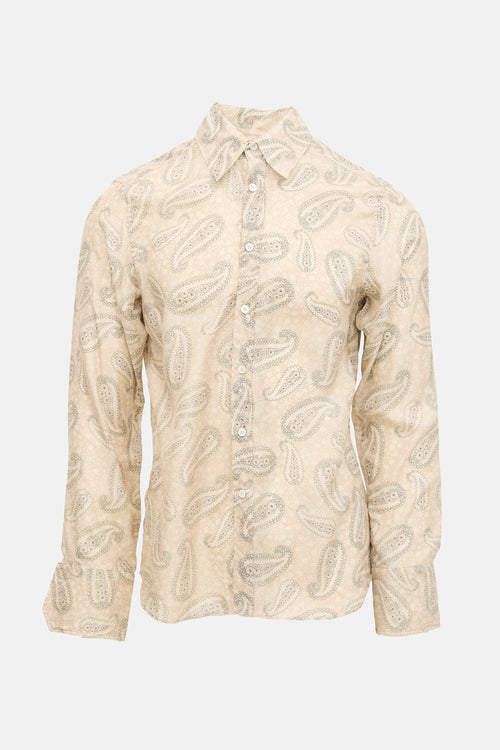 Miu Miu SS 2002 Silk Paisley Shirt