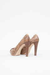 Miu Miu Scalloped Peep-Toe Pump
