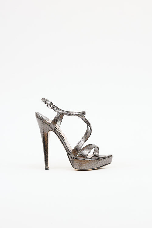 Miu Miu Metallic Embossed Heel