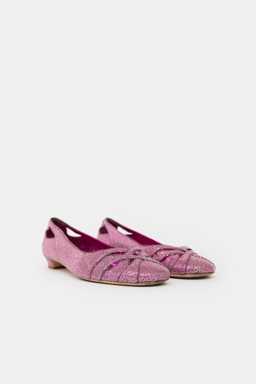 Miu Miu Sparkle Cut Out Flat