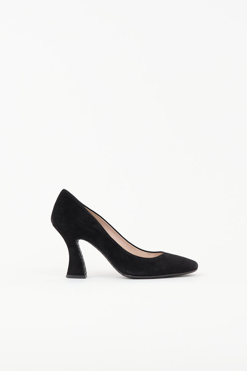 Miu Miu Suede Square Toe Pump