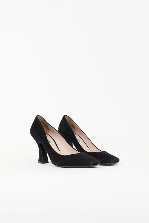 Miu Miu Suede Square Toe Pump