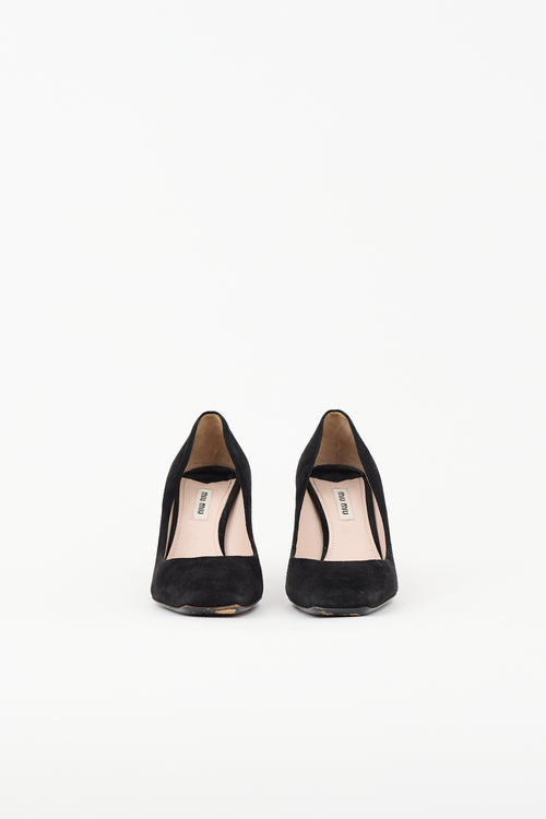 Miu Miu Suede Square Toe Pump