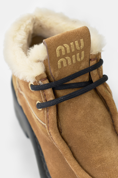 Miu Miu Suede & Shearling Boot
