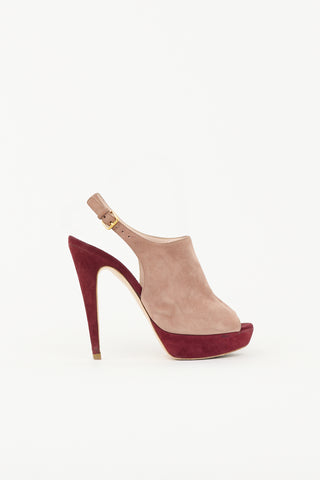 Miu Miu Suede Colourblock Slingback Pump