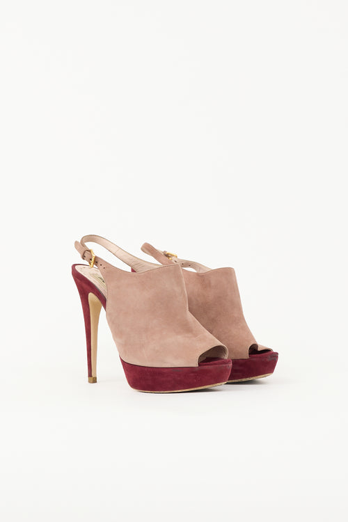 Miu Miu Suede Colourblock Slingback Pump