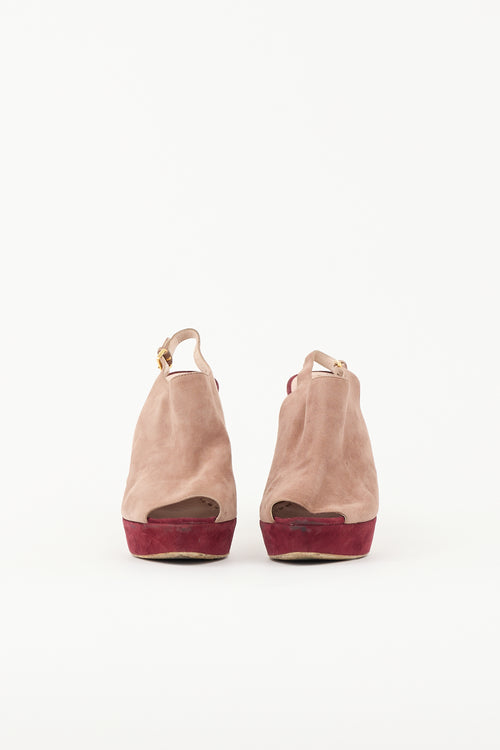 Miu Miu Suede Colourblock Slingback Pump