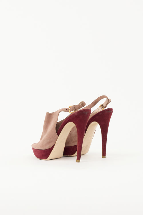 Miu Miu Suede Colourblock Slingback Pump