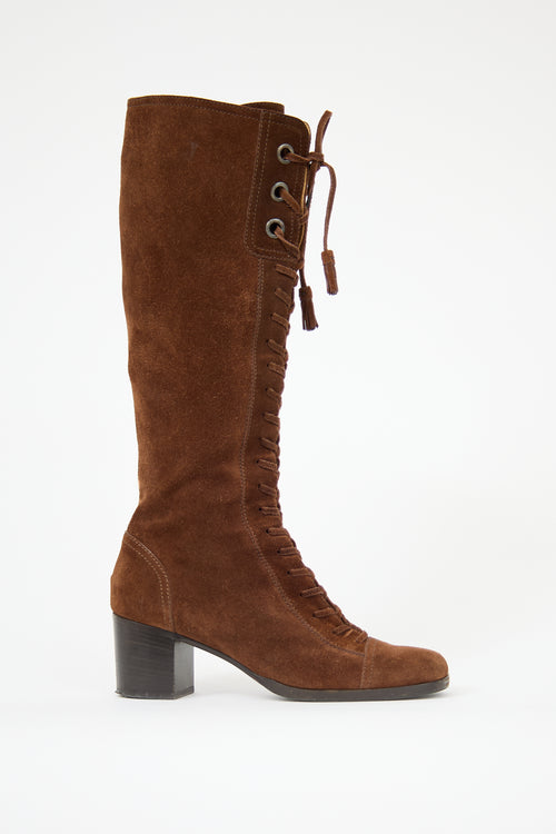 Miu Miu Suede Tassel Boot