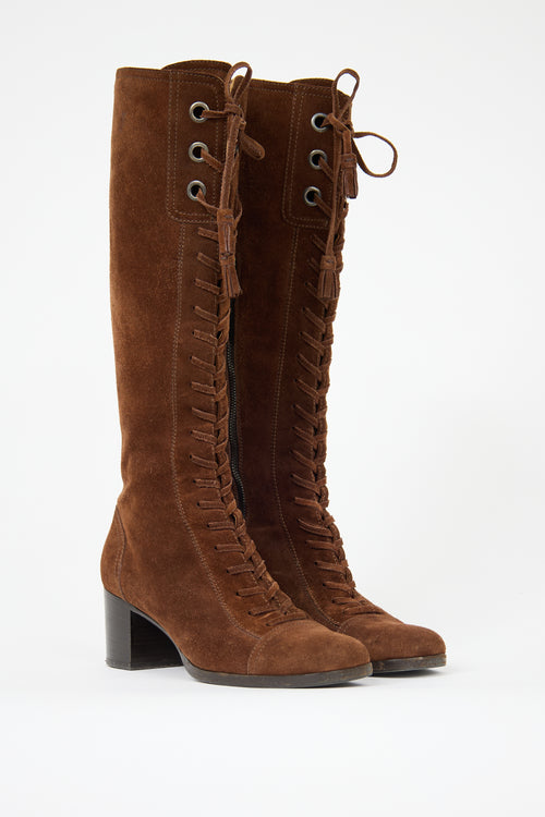 Miu Miu Suede Tassel Boot