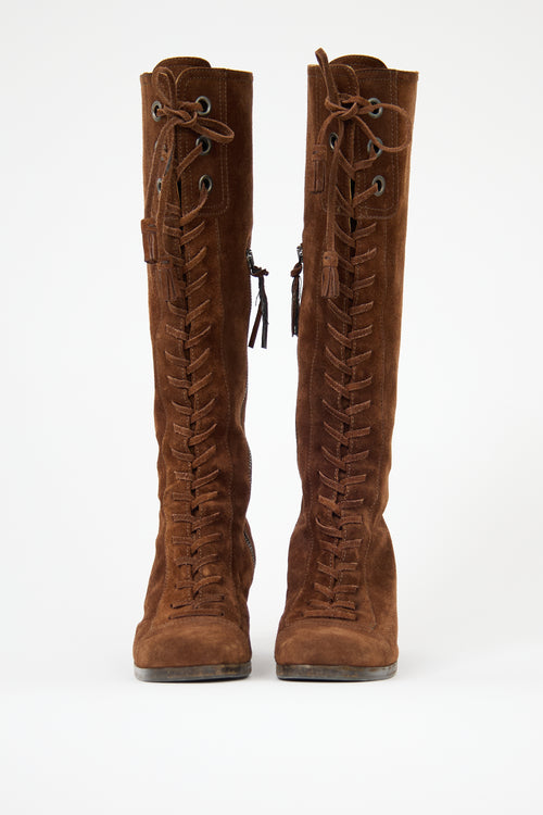 Miu Miu Suede Tassel Boot