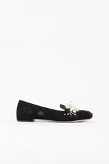 Miu Miu Suede Embellished Flat