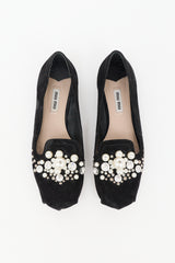 Miu Miu Suede Embellished Flat
