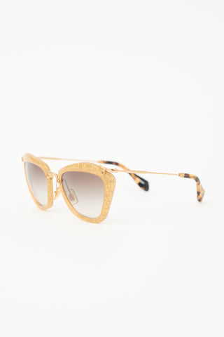 Miu Miu SMU10N Glitter Geometric Sunglasses
