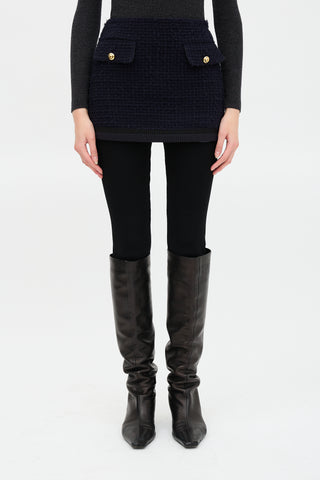 Miu Miu Tweed Flap Pocket Skirt