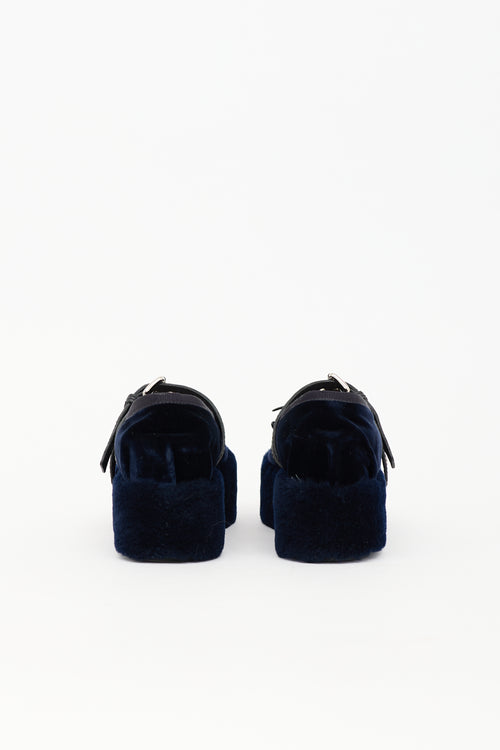 Miu Miu Velvet Platform Ballet Flat