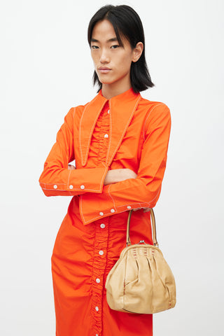 Miu Miu Orange Patent & Red Shearling Bag