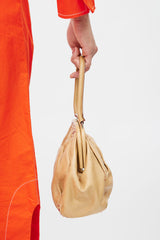 Miu Miu Vintage Beige Leather Contrast Stitch Clutch