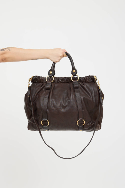 Miu Miu Vitello Gathered Tote Bag