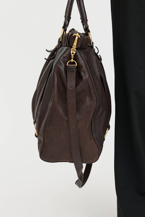 Miu Miu Vitello Gathered Tote Bag