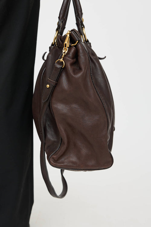 Miu Miu Vitello Gathered Tote Bag