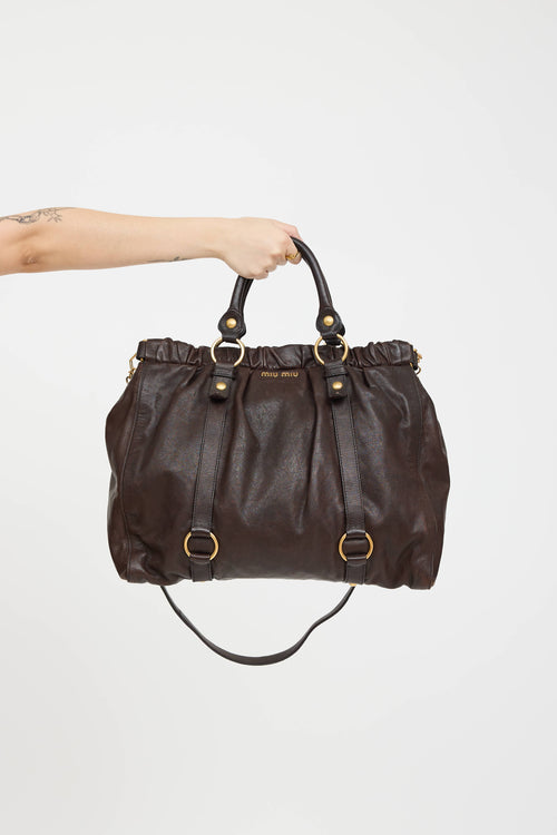 Miu Miu Vitello Gathered Tote Bag