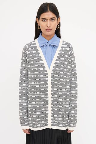 Miu Miu Graphic Knit Cardigan