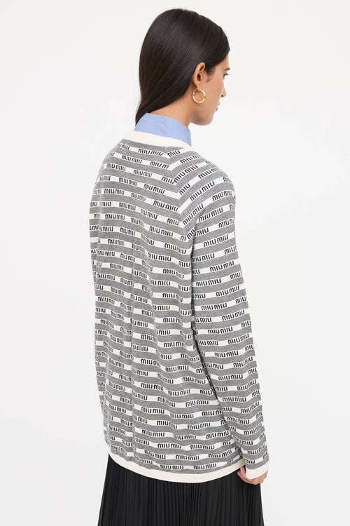 Miu Miu Graphic Knit Cardigan