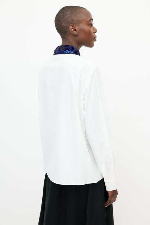 Miu Miu White & Multicolour Sequin Shirt