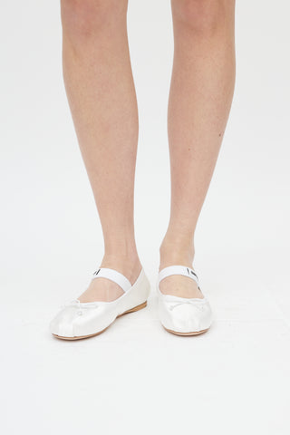 Satin Logo Ballet Flat