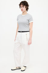 Miu Miu White Silk Blend Technical Joggers