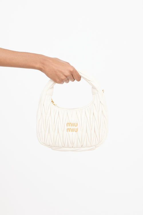 Miu Miu White Matelasse Wander Bag