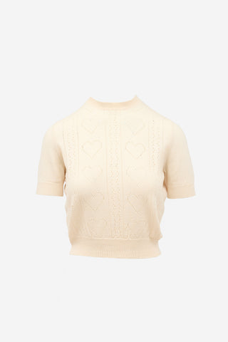 Miu Miu Wool Pointelle Sweater Top