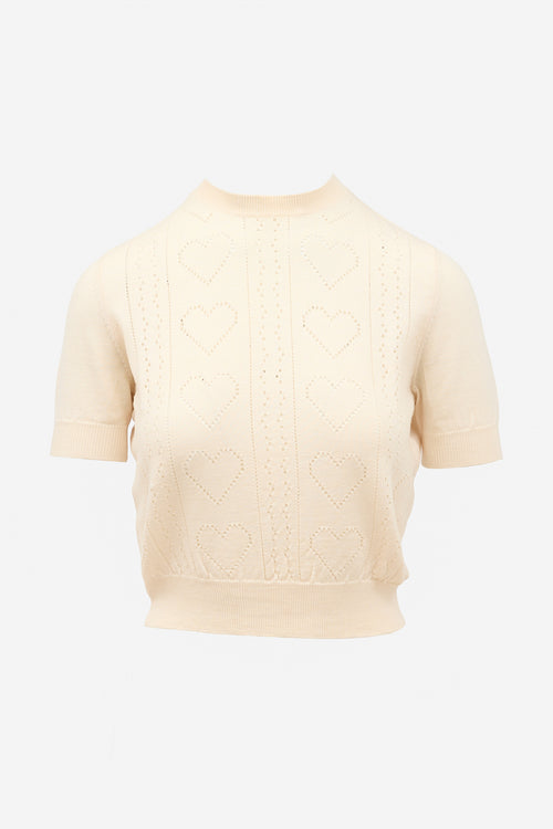 Miu Miu Wool Pointelle Sweater Top