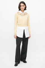 Miu Miu Yellow & Multicolour Wool Jewel Sweater