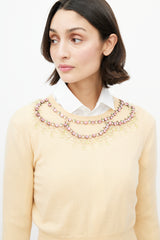 Miu Miu Yellow & Multicolour Wool Jewel Sweater
