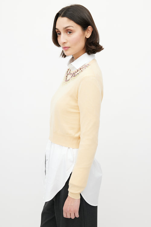 Miu Miu Yellow & Multicolour Wool Jewel Sweater