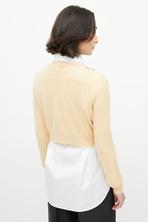 Miu Miu Yellow & Multicolour Wool Jewel Sweater