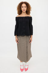 Miu Miu 2007 Wool Off Shoulder Cardigan